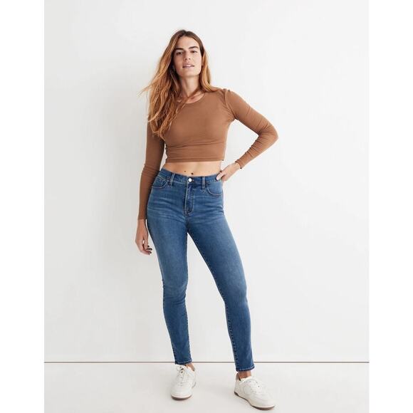 Madewell 6 Tall 28T 9" Mid-Rise Roadtripper‎ Supersoft Skinny Jean Hastings Wash - Picture 1 of 9